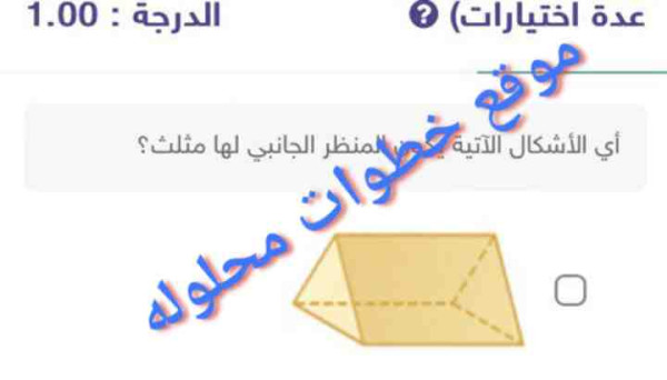 أي الأشكال الآتية يكون المنظر الجانبي لها مثلث؟