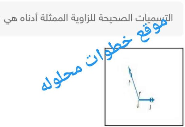 التسميات الصحيحة للزاوية الممثلة أدناه هي ∠و ∠ل ∠٢ ∠٣ ∠و ل م ∠و م ل ∠ل و م ∠م ل و