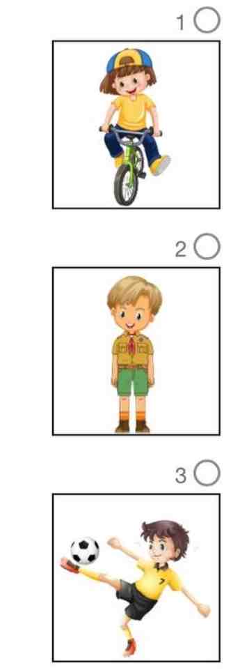 اختار الصورة المناسبة التي تمثل خبرة الوقوف الصحيح