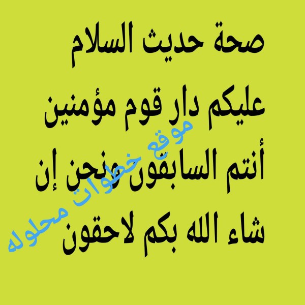 صحة حديث السلام عليكم دار قوم مؤمنين أنتم السابقون ونحن إن شاء الله بكم لاحقون