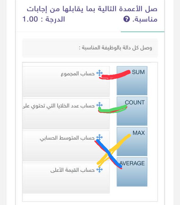 إجابة سؤال وصل الأعمدة التالية بما يقابلها من إجابات مناسبه وصل كل دالة بالوظيفة المناسبة : الجواب موضح في الصورة