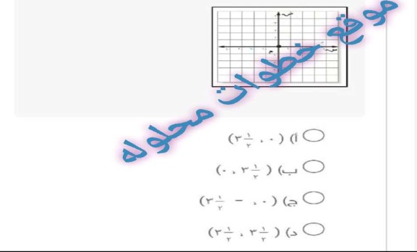 حل سؤال سم الزوج المرتب للنقطة هـ أ) (٠، ١/٢ ٣)، ب) (١/٢ ٣، ٠)، ج) (٠، - ١/٢ ٣)، د) (١/٢ ٣، ١/٢ ٣).