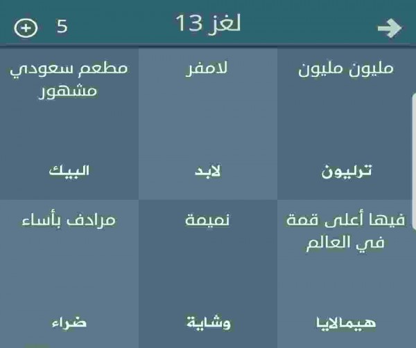 حل لعبة فطحل المجموعة الأولى لغز رقم 13